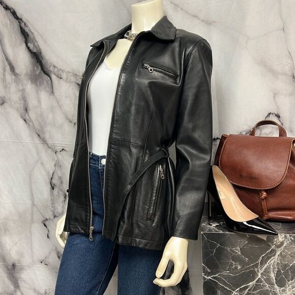 Vakko black leather jacket - Picture 4 of 8